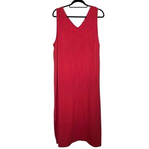 Briggs Cherry Red Cotton Gauze Midi Dress Size 2X